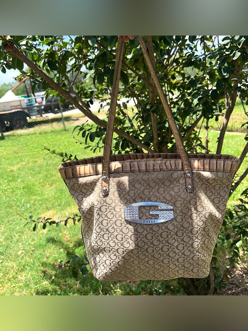 Y2K Vintage GUESS Shoulder Bag With Rhinestones